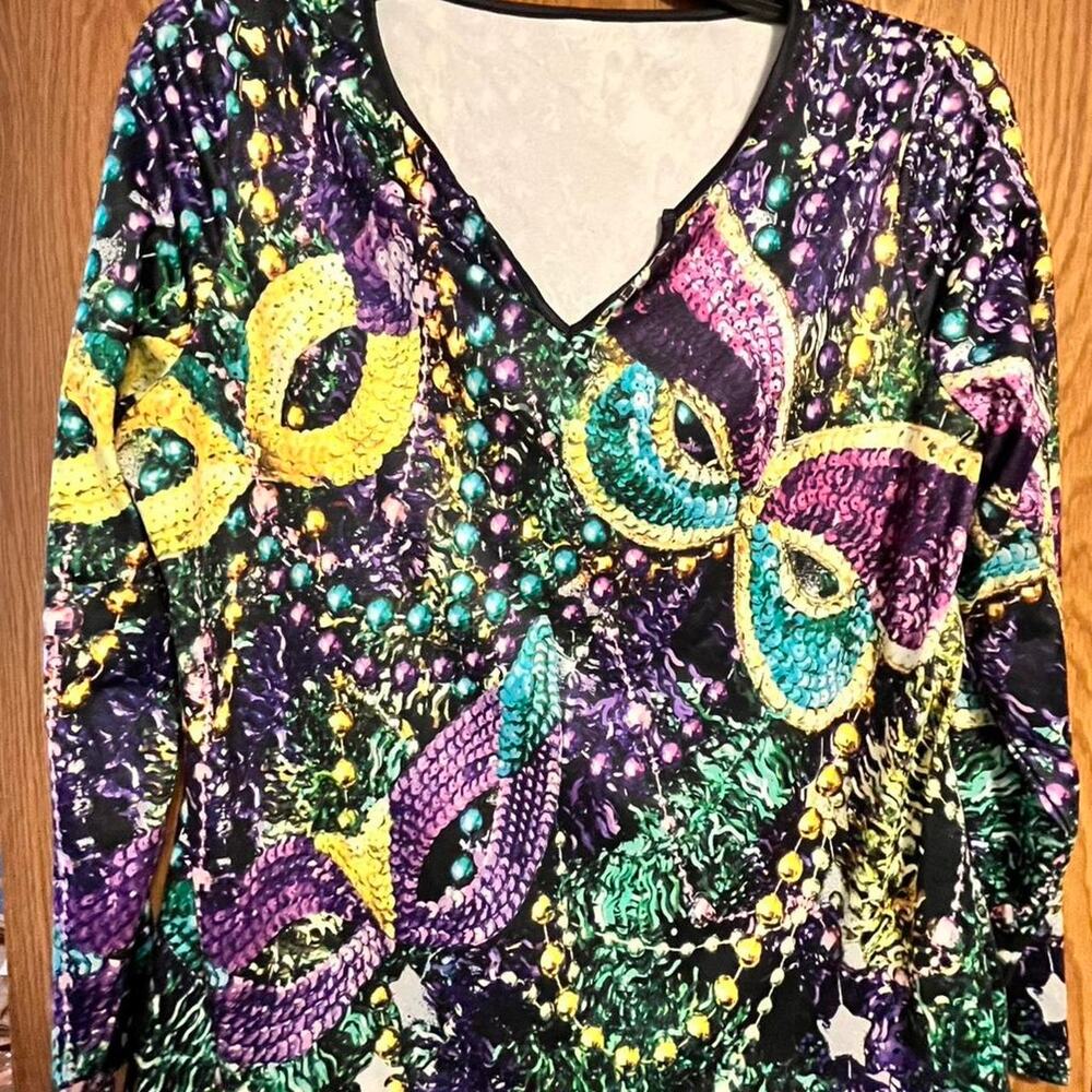 Mardi gras long sleeve top